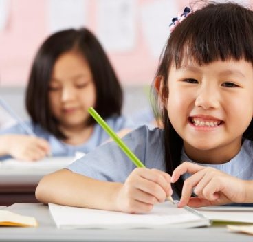 Kindergarten girl happy study Kindergarten girl happy study